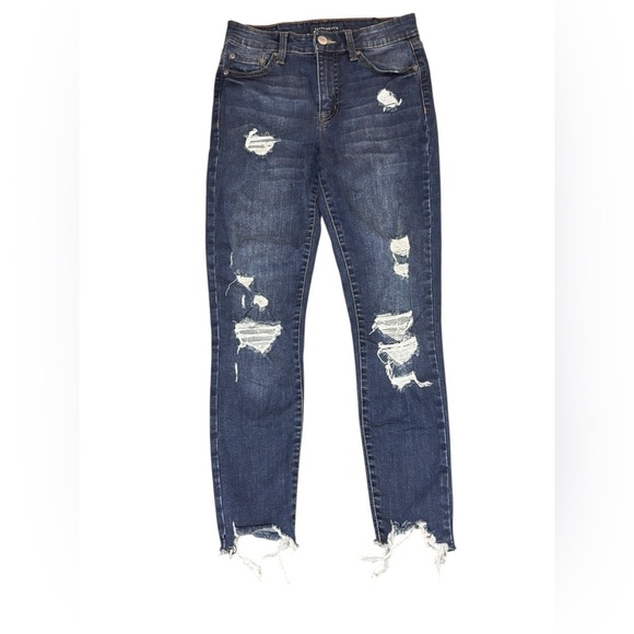 📦Aeropostale Navy Ripped Skinny Jeans - Picture 1 of 4